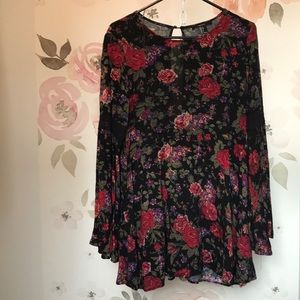 BoHo peplum sleeve dress